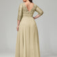 V-Neck Long Sleeves Lace Plus Size Bridesmaid Dresses