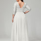 V-Neck Long Sleeves Lace Plus Size Bridesmaid Dresses