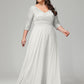 V-Neck Long Sleeves Lace Plus Size Bridesmaid Dresses