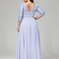 V-Neck Long Sleeves Lace Plus Size Bridesmaid Dresses