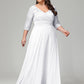 V-Neck Long Sleeves Lace Plus Size Bridesmaid Dresses