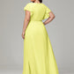 V-neck & Ruffled Sleeves Chiffon Bridesmaid Dress Plus Size