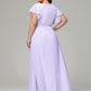 V-neck & Ruffled Sleeves Chiffon Bridesmaid Dress Plus Size