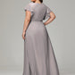 V-neck & Ruffled Sleeves Chiffon Bridesmaid Dress Plus Size