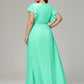 V-neck & Ruffled Sleeves Chiffon Bridesmaid Dress Plus Size