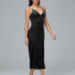 V Neck Spaghetti Straps Plus Size Velvet Bridesmaid Dress