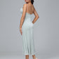 V Neck Spaghetti Straps Plus Size Velvet Bridesmaid Dress