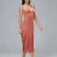 V Neck Spaghetti Straps Plus Size Velvet Bridesmaid Dress