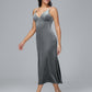 V Neck Spaghetti Straps Plus Size Velvet Bridesmaid Dress