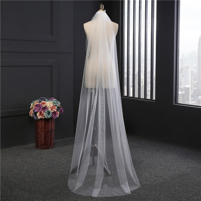 Wedding Veil One-Tier Tulle Cut Edge Chapel Veils TS91046