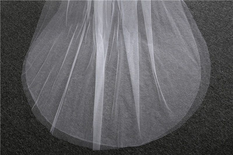 Wedding Veil Two-Tier Tulle Cut Edge Chapel Veils TS91040