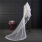 Wedding Veil One-Tier Tulle Lace Edge Chapel Veils Sequins Appliques TS91034