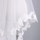 Wedding Veil Two-Tier Tulle Lace Edge Chapel Veils Appliques TS91007
