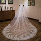 Wedding Veil One-Tier Tulle Lace Edge Cathedral Veils Sequins Appliques TS91045