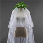 Wedding Veil Two-Tier Tulle Lace Edge Chapel Veils Appliques TS91001