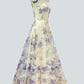 Elegant Floral Organza Long Prom Dresses