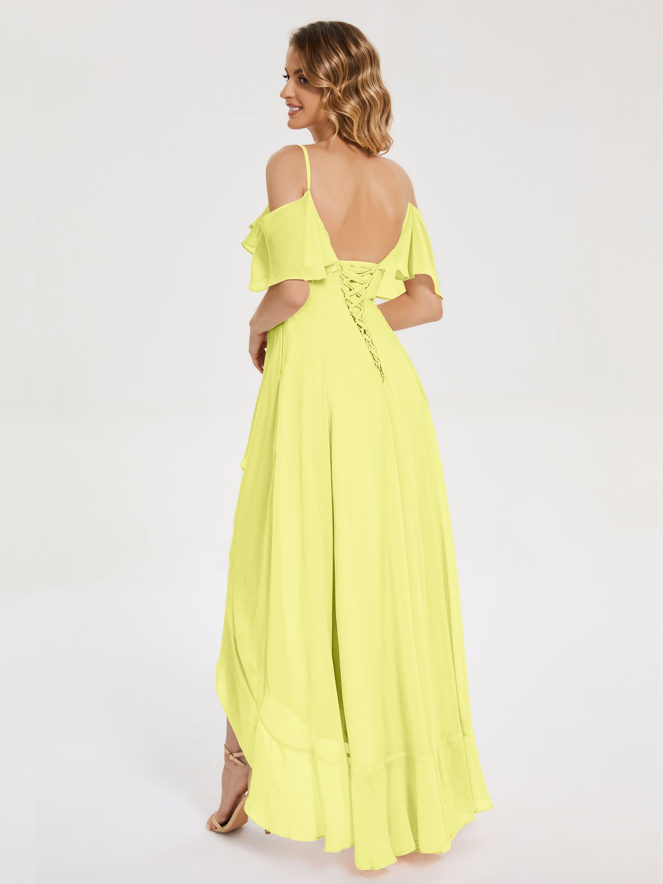 Cute Two Layers Ruffles Junior Bridesmaid Dresses Daffodil