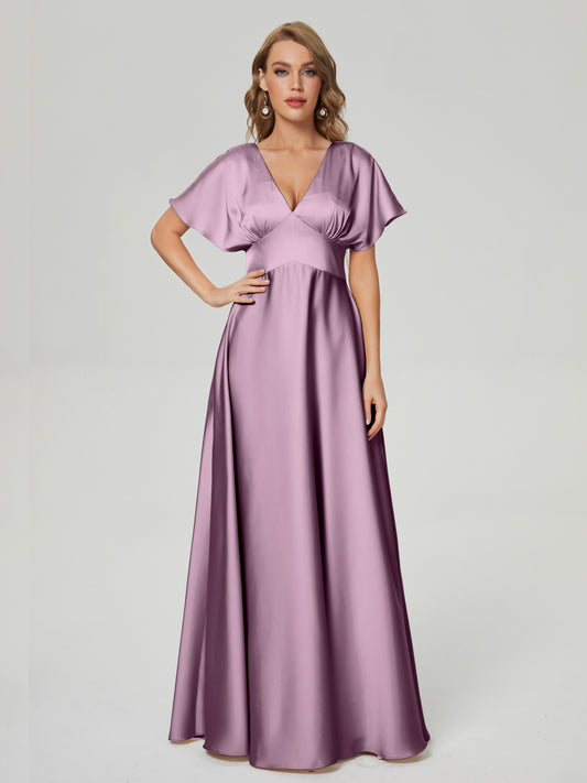 Short mauve hotsell bridesmaid dresses