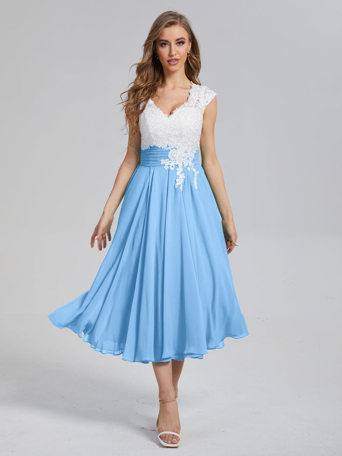 Cicinia Gray Mother Of The Groom Dress Long Lace V-neck Sheath Cap Sleeves