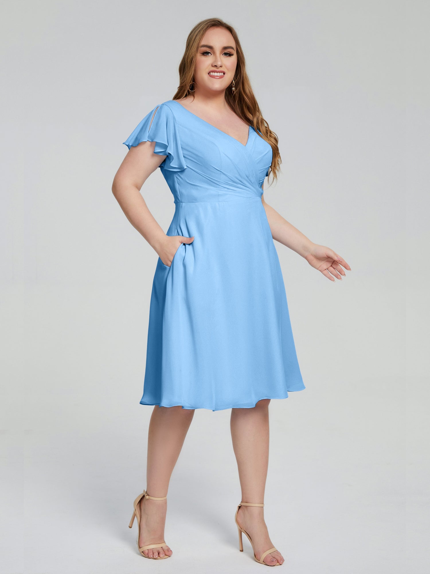 Powder blue store dress plus size