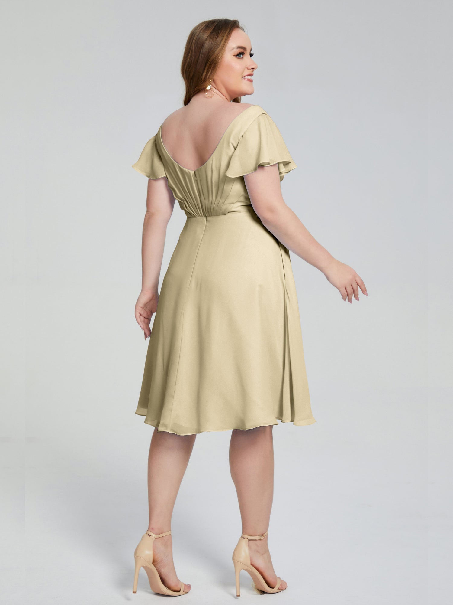 66 Colors Adorable V Neck Ruffles Bridesmaid Dresses Cicinia