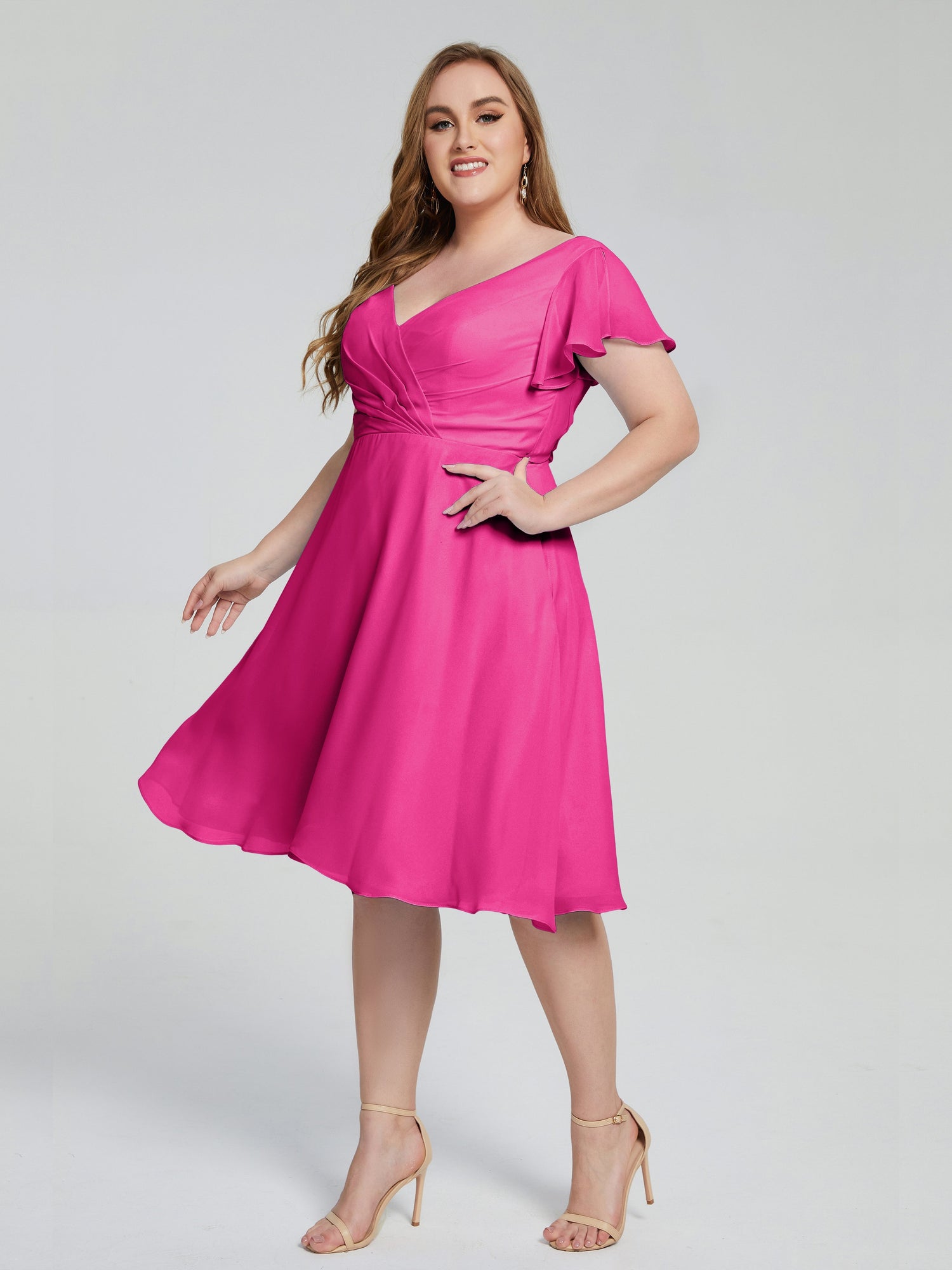 Plus size fuchsia bridesmaid dresses discount