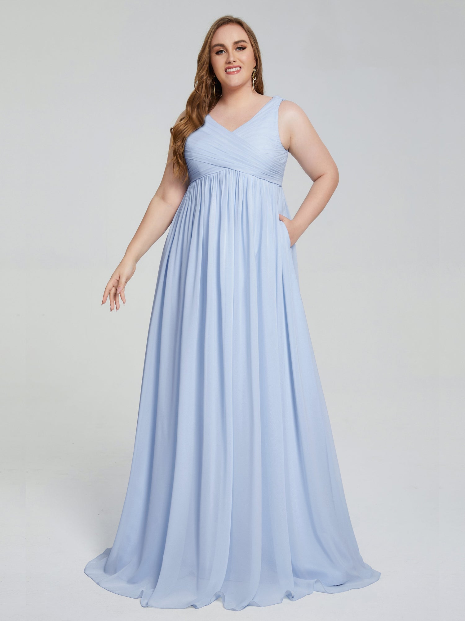 Light blue plus best sale size bridesmaid dresses