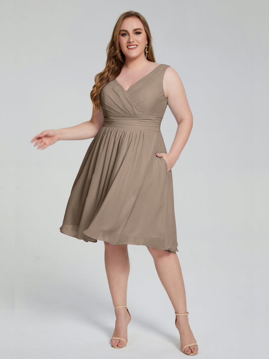 Taupe bridesmaid sales dresses short