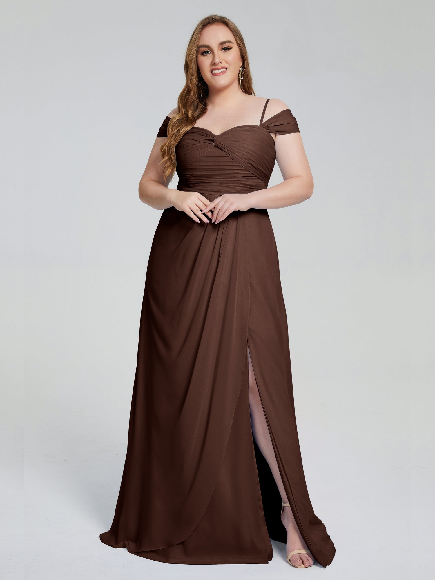 Colors: Adorable V Neck Ruffles Bridesmaid Dresses Cicinia