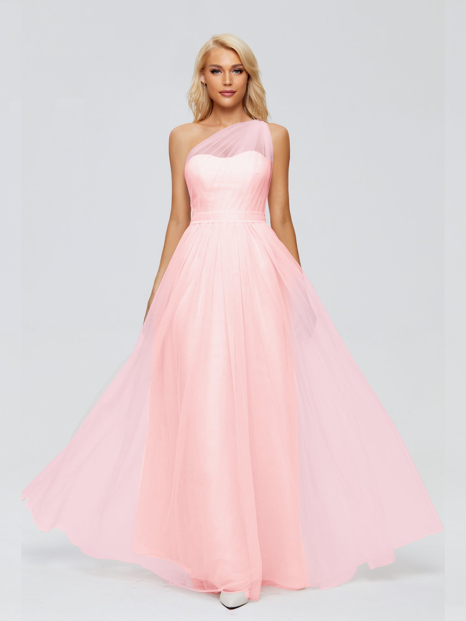 cicinia alexandra a line floor length one shoulder ribbon long chiffon Blush bridesmaid dresses 3 8389f40b 01dd 46ae a198