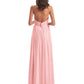 Camila A-line Halter Pleating Long Bridesmaid Dresses