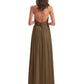 Camila A-line Halter Pleating Long Bridesmaid Dresses