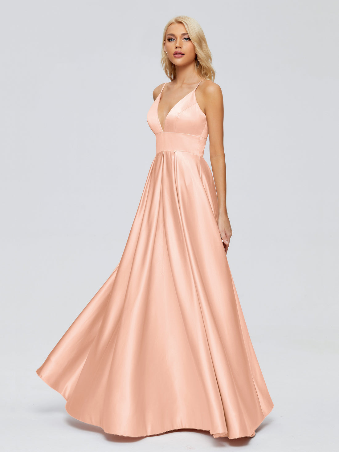 Double Spaghetti Straps Floor-length Bridesmaid Dresses Coral