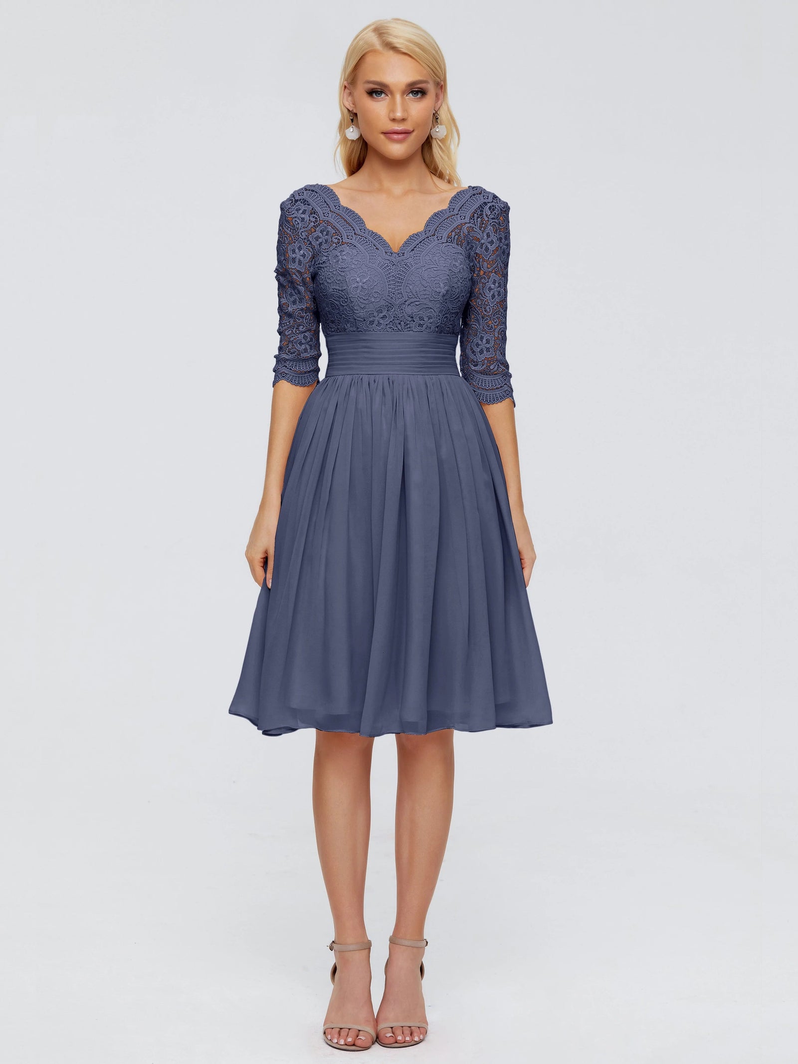 Cicinia Stormy Mother Of The Bride Dress Plus Size Long Appliques Lace Chiffon Ankle Length V-neck main image 1