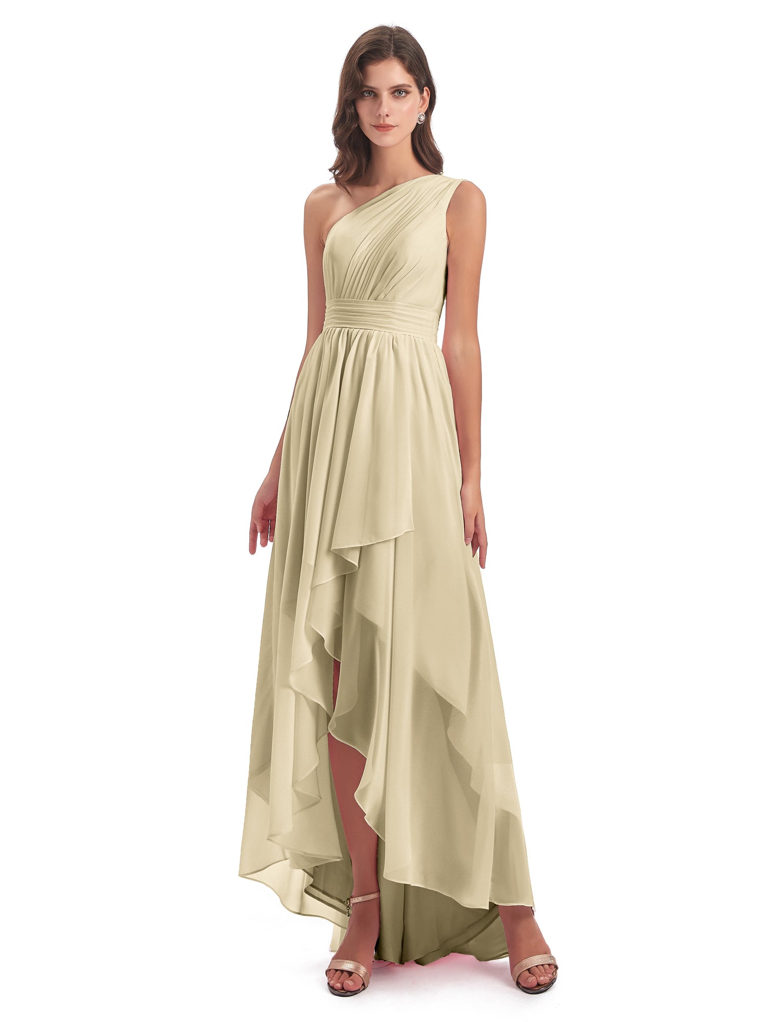 Asymmetrical chiffon bridesmaid dresses top