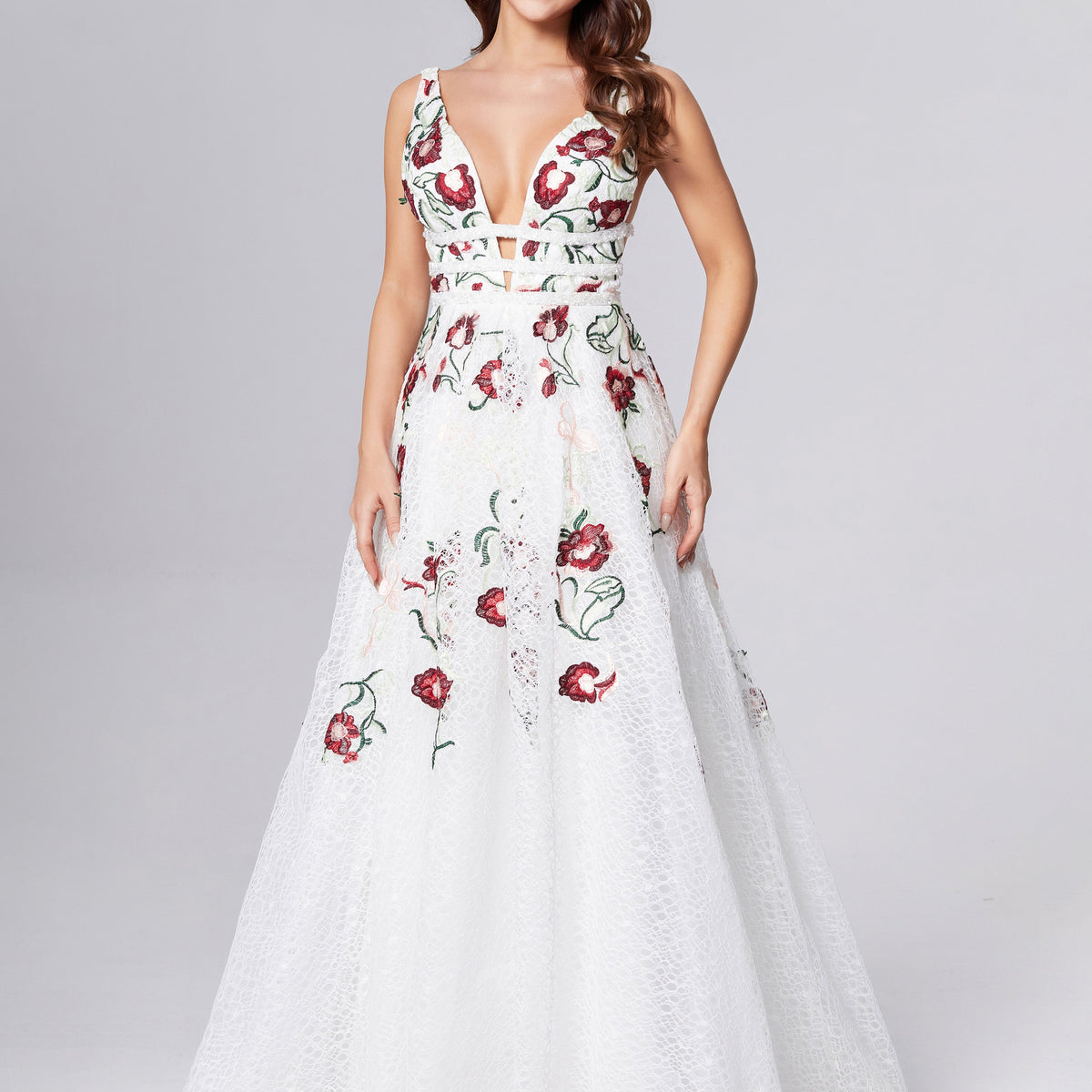 strapless open back dress Jovani Prom Dress Style 44437 main image 1