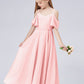 Off Shoulder Ruffled Chiffon Junior Bridesmaid Dress