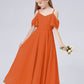 Off Shoulder Ruffled Chiffon Junior Bridesmaid Dress