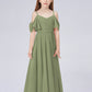 Off Shoulder Ruffled Chiffon Junior Bridesmaid Dress