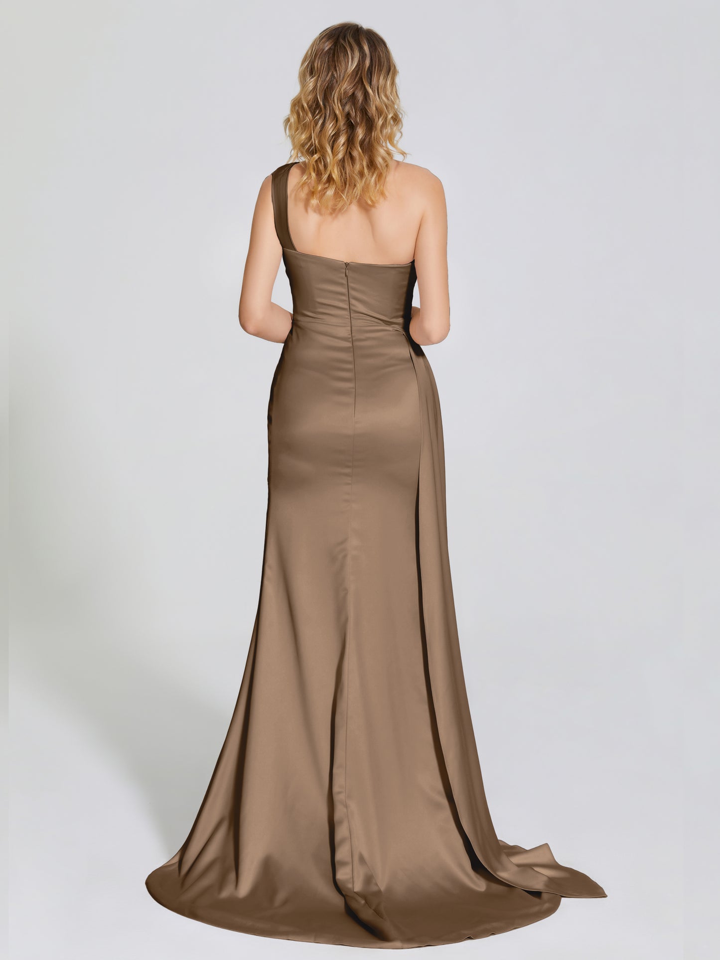 Emersyn One-Shoulder Soft Satin Bridesmaid Dress With Cutout