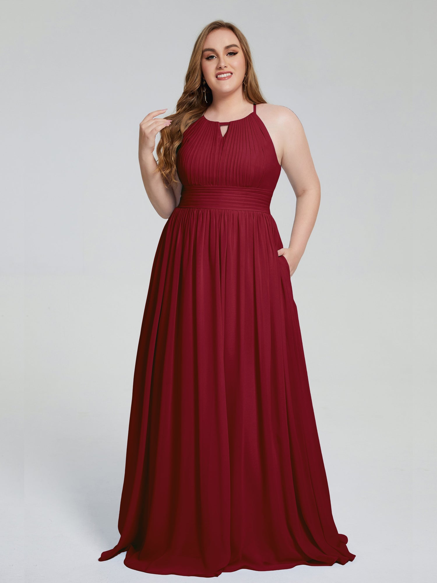 Wine colored online plus size dress