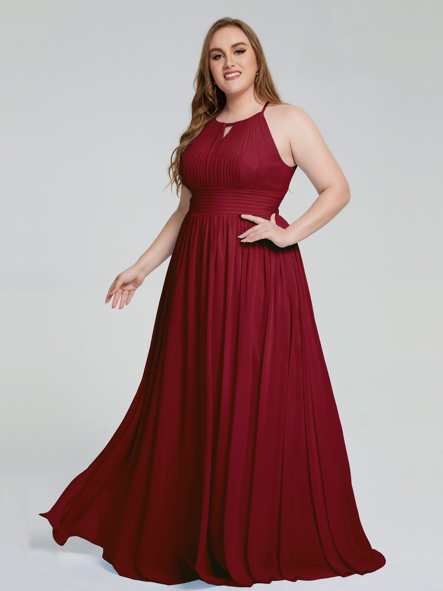 Payton Gorgeous Halter Plus Size Long Bridesmaid Dresses