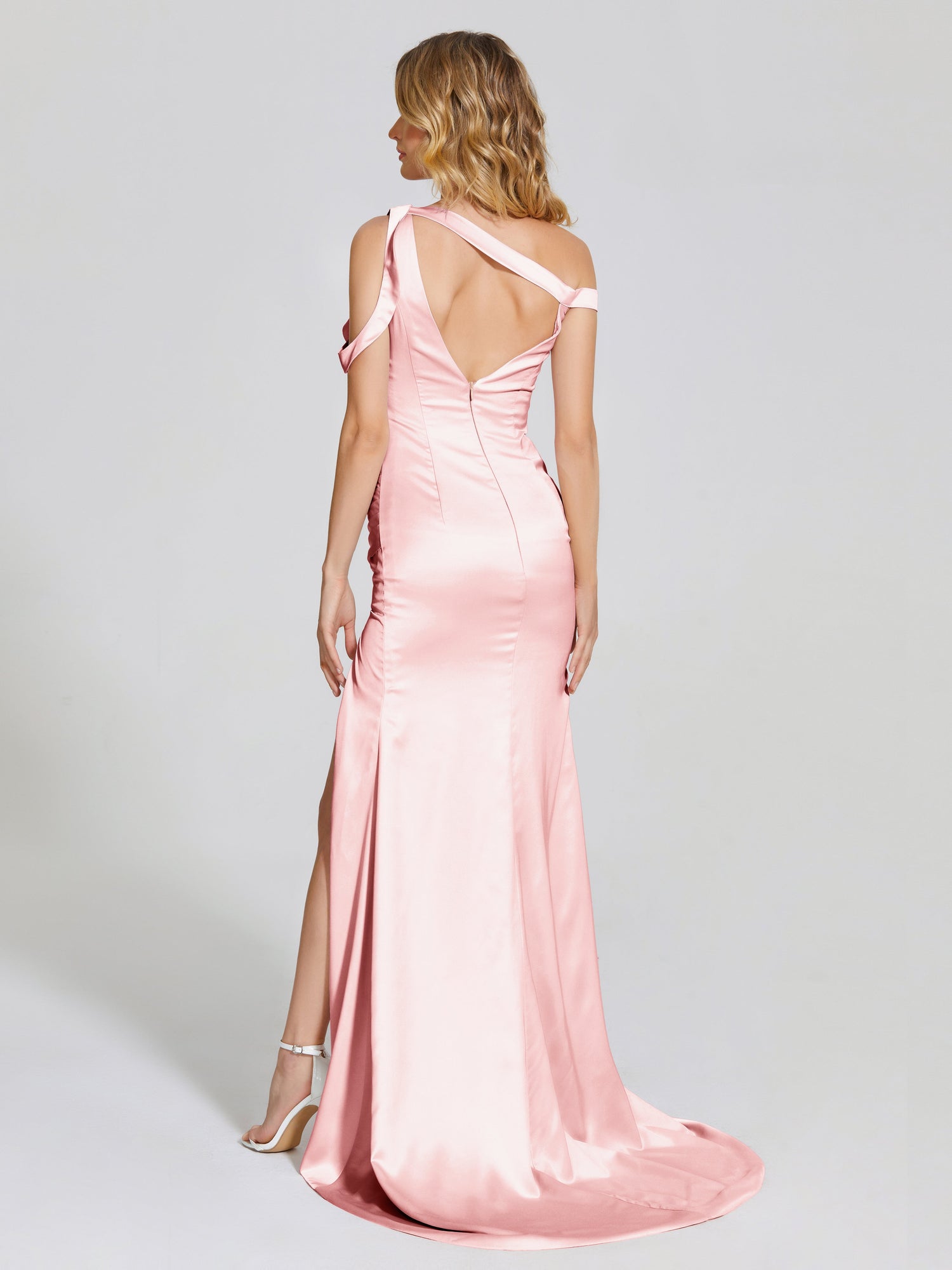 Elastic Satin Bridesmaid Dresses For Wedding Prom Gown Y4586