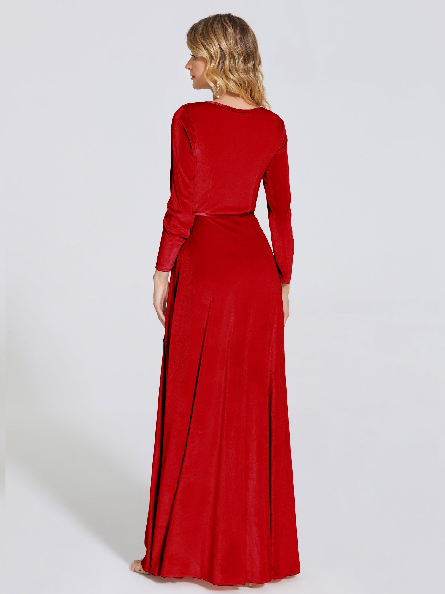 Esmerelda Velvet Wrap Maxi Dress | Women's Red Dresses | Baltic Born